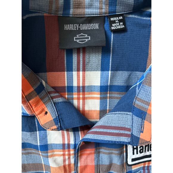 Harley Davidson Bar Performance Plaid Button Up Shirt Multicolor Size XL - Picture 8 of 10